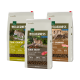 Drei Beutel Real Nature Wilderness Katzenfutter: True Country, Black Earth und Savannah, die jeweils den Proteingehalt und die Zutaten hervorheben.