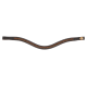 Elegantes schwarzes Lederhalsband für Hunde, verziert mit funkelnden bernsteinfarbenen Strasssteinen, mit einem geschwungenen Design.