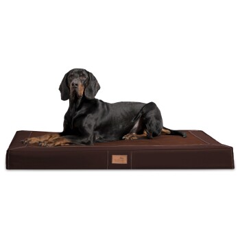 ® OSCAR VISCO Orthopädische Hundematratze Kunstleder Velours Hundebett braun 1,2 m, 11 cm, 90 cm