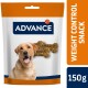 Snack Advance Weight Control pour chiens, paquet de 150 g avec des friandises en forme d'os.