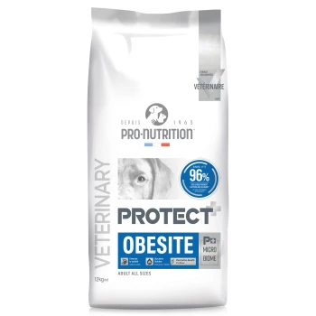 Pro-Nutrition Veterinary Protect+ Obesite Hundefutter für erwachsene Hunde, unterstützt Sättigung, Blutzucker und Diabetes, 12-kg-Beutel.
