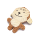 Weiches Plüsch-Monkey-Spielzeug mit einem lächelnden Gesicht, aus strukturiertem Stoff in beige und braun, ideal für Haustiere.