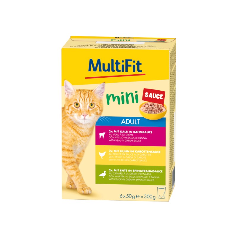 MultiFit Mini nat kattenvoer Adult, multipack saus 6x50 g Vlees