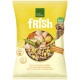 Gelbe Real Nature 'frish' Adult-Hundefuttertüte mit einer Schale mit Huhn, Kartoffeln und Erbsen, mit Aufkleber 'NEW – NEU'.