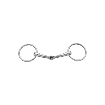 Edelstahl-Hundetraining-Halsband mit zwei Ringen und einem zentralen Verbinder, entworfen für die Kontrolle und das Training von Haustieren.