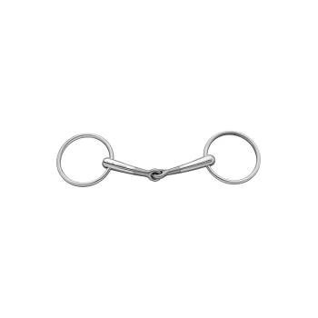Edelstahl-Hundetraining-Halsband mit zwei Ringen und einem zentralen Verbinder, entworfen für die Kontrolle und das Training von Haustieren.