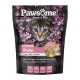Pawsome! Frische & Trockene Haustierfuttertüte mit Truthahn, Gemüse und Kräutern, mit floralem Design und Nährwertangaben auf Deutsch.
