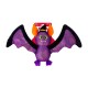 Purple plush bat dog toy with green eyes, orange inner ears, black witch hat and red tag reading "KONG".