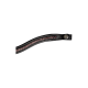 Schwarzes Leder-Haustierhalsband, verziert mit rosa Kristallen, mit einem dekorativen Metallknopf.