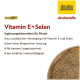 Vitamin E + Selen Ergänzung für Pferde, die Vorteile für Leistung, Entspannung und Infektionsresistenz hervorhebt.