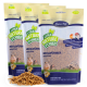 Drei Beutel Lyra Nature Power getrocknete Mehlwürmer für Haustiere, mit einem Hamster und einer Schildkröte, gekennzeichnet mit "100% natürlich" und "hoher Proteingehalt."