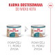 Dwie puszki musu dla kotów Royal Canin oznaczone 11+ i 15+, z polskim nagłówkiem 'KARMA DOSTOSOWANA DO WIEKU KOTA'.