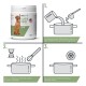 Behälter mit Ulmenrinde-Pulver für Hunde, mit Zubereitungshinweisen: 2 g mit 150 ml Wasser mischen, 2 Minuten kochen, Sirup abkühlen lassen.