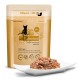 Hondenvoer verpakking met een gouden ontwerp, gelabeld 'catZ finefood No. 7,' met 'Rundvlees & Kalfsvlees' en '300 g' prominent weergegeven.