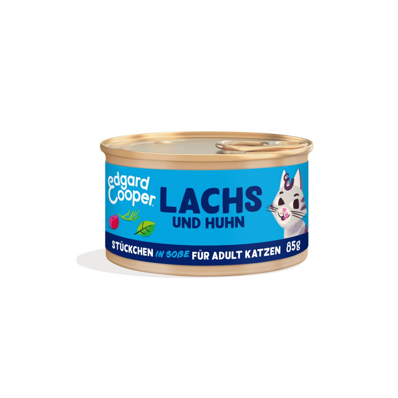 Edgard & Cooper Nassfutter Katze Adult Stückchen in Soße Lachs und Huhn 18x85 g