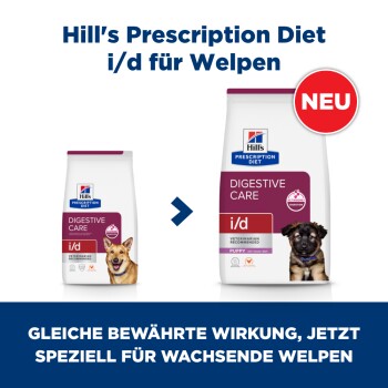 Hill's Prescription Diet i/d Digestive Care Hundefutterbeutel für Welpen, vom Tierarzt empfohlen, neue Formel.