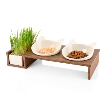Futterbar Cat Diner braun/ beige