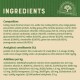 Ingredients list for a hypoallergenic pet food, featuring turkey meal, rice, and various nutrients; includes analytical constituents and additives.