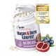 Gigi Magen & Darm Komfort Ergänzungsmittel für Hunde, enthält 30 Tabletten, mit Heidelbeeren und Granatapfel daneben.