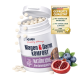 Gigi Magen & Darm Komfort Ergänzungsmittel für Hunde, enthält 30 Tabletten, mit Heidelbeeren und Granatapfel daneben.