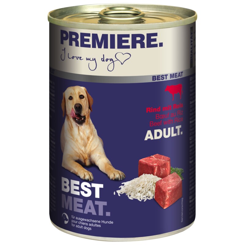PREMIERE Best Meat Adult Rund en rijst 6x400 g