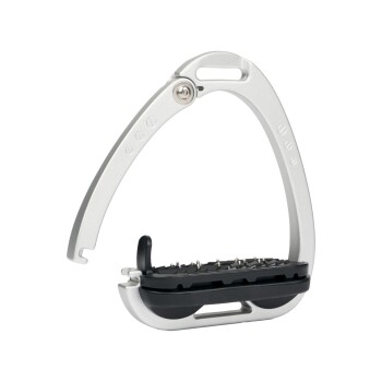 Ein silberner Haustier-Nagelknipser mit einem gebogenen Griff und einer schwarzen Basis mit scharfen Klingen zum Trimmen der Nägel.
