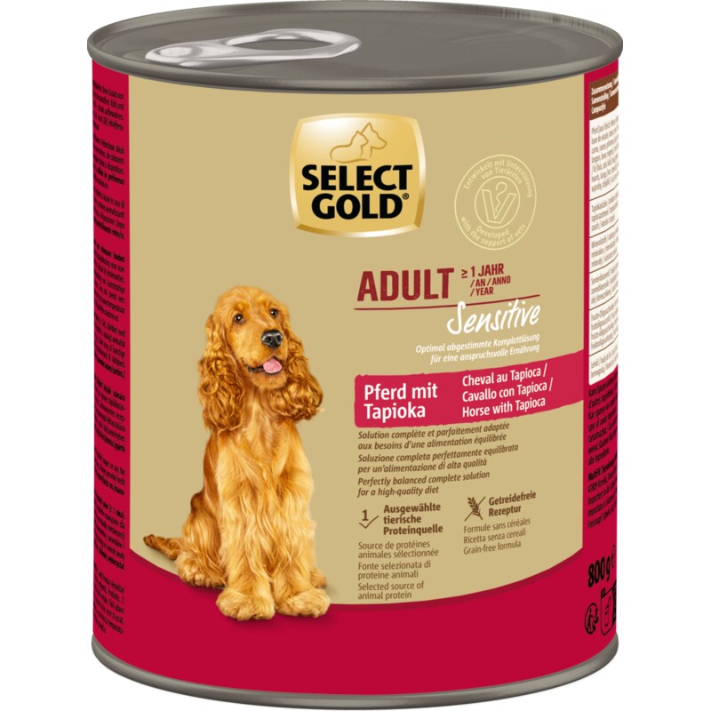 SELECT GOLD Sensitive natvoer Adult Paard met tapioca 24x800 g