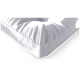 Eine Nahaufnahme eines weichen, grauen Haustierbettes mit einem plüschigen, gepolsterten Design, das seine bequeme Textur und klaren Linien zeigt.