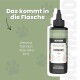 Flasche ALPHAZOO Force Haustierflüssigkeit für die Verdauungsgesundheit, die lokale Produktion und Vorteile für Verdauung und Immunität hervorhebt.