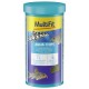 MultiFit Aqua Chips fish food for bottom feeding fish, with spirulina, chips that quickly sink, container with fish images.