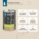 Dose Liebesgut Sensitive Nassfutter mit Ziegenzeichnung; Etiketten: 70% mageres Ziegenfleisch, Bio-Zutaten, Made in Germany.