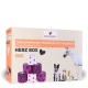 PAWS & PATCH Herz-Box — kohäsive Verbandbänder für Haustiere, rosa Herz- und Leopardenmotive, 6er-Set, Verpackung zeigt Pferd, Hund, Katze, Kaninchen