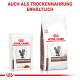 Royal Canin Gastrointestinal Haustierfutterverpackung, mit einem Beutel und einer Tüte, mit einem Katzenbild und dem Text "AUCH ALS TROCKENNahrung ERHÄLTLICH."