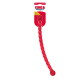 Jouet flottant KONG Safestix torsadé long rouge avec extrémités en boule sur carte de vente portant l'inscription 'KONG SAFESTIX'.