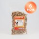 Packung Miracle Dog Snacks Kleine Fische getrocknete Fisch-Hundesnacks, 250g, mit Hundeabbildung und "6 Stück"-Label.