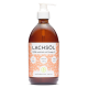Lachsölflasche für Hunde, beschriftet "100% natürlich mit Omega 3," geeignet für mittelgroße Hunde (5-40 kg), von Wolfsbacher Natur.