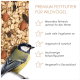 Supravit Premium-Fettfutter für Vögel im Winter, zeigt Mischsaaten und Nüsse mit einer Vogelillustration.
