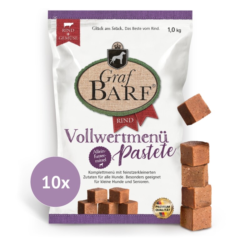 Graf Barf Vollwertmenü Pastete Rind 10x1kg