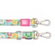 Hundeleine mit buntem Donutmuster und Metallverschluss, beschriftet mit "Max & Molly Urban Pets" und "Urban Pets."