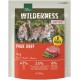 Real Nature Wilderness Kitten-Futterbeutel mit zwei getigerten Kätzchen, Aufschrift „Pure Beef“, Bild von rohem Rindfleisch, 65% Rind, 300 g.