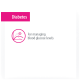 Diabetes management graphic featuring a pink header, an icon of a glucose curve, and text stating "For managing blood glucose levels."