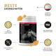 Behälter mit dem Ergänzungsfuttermittel PetHorse Health 4602 für Pferde, mit dem Profil eines Pferdes, mit Text, der pflanzliche Inhaltsstoffe und Vorteile hervorhebt.