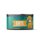 Dose Hundefutter beschriftet "PETS Deli Classic Ente" mit Ente, mit Zutaten wie Buchweizen, Kürbis und Chia. Geeignet für erwachsene Hunde.