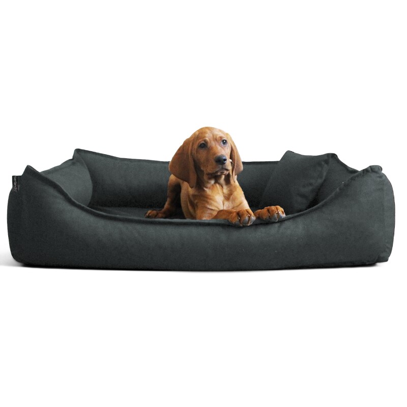 Tierlando DONALD ORTHO Hundebett Anti Haar M L XL XXL 80 100 120 150cm schwarz/ graphit 80 cm, 22 cm, 60 cm