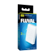 Verpackung eines Fluval-Schaumstoffpolsters, mit einer Illustration eines weißen Schaumstoffpolsters, mit dem Text 'Entfernt große Partikel' und '2er Pack'.