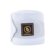 Hellblaues Pferdebinde mit einem schwarzen und goldenen BR-Logo und der Website www.br.nl, entworfen für Unterstützung und Schutz von Pferden.