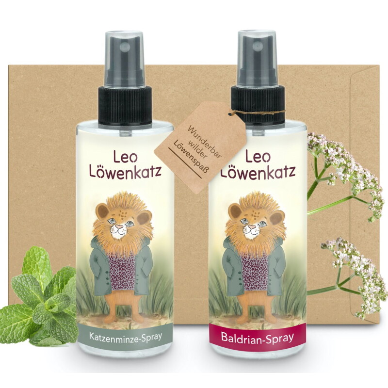 LEO LÖWENKATZ Katzenminze Spray und Baldrian Spray, 2er Set, je 30ml
