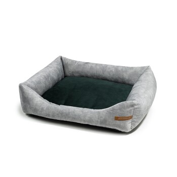 Rexproduct SoftColor luxury dog bed in grau color dunkelgrün M