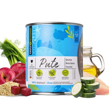 FAVLY Petfood Nassfutter Pute mit Quinoa, Rote Beete & Fenchel 24×800 g