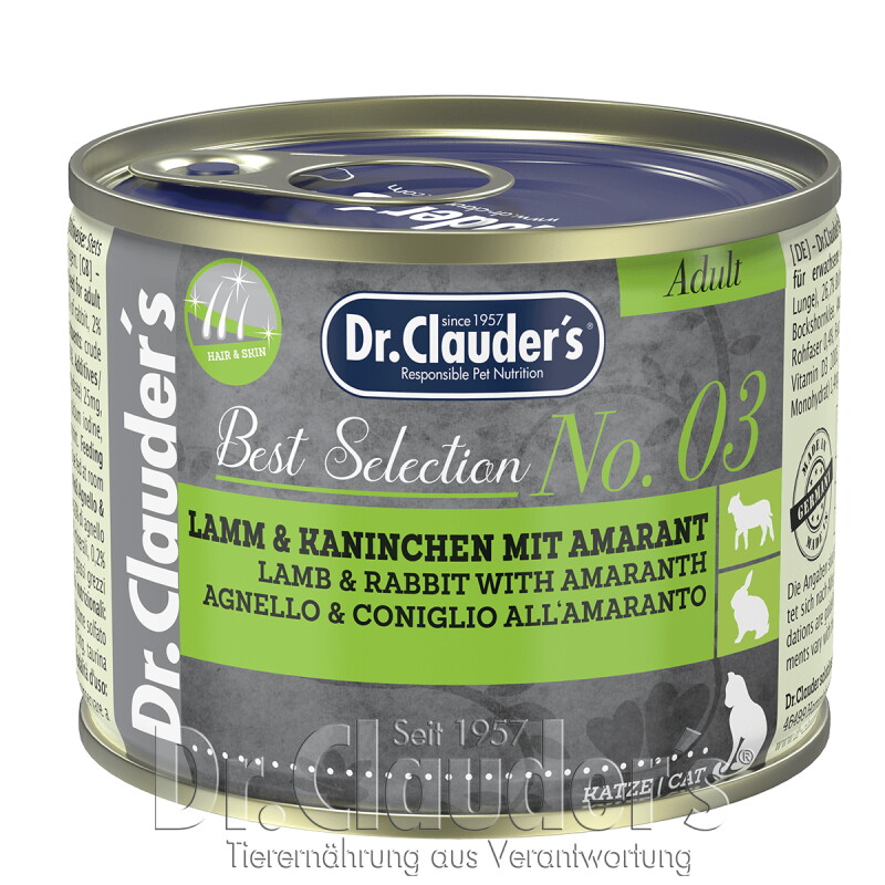 Dr. Clauder's Best Selection No3 Lamm & Kaninchen mit Amaranth 12x200 g